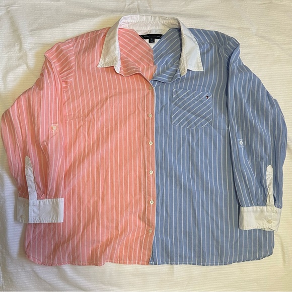 Tommy Hilfiger Two Tone Cotton Stripped Buttondown Shirt Size 1X - Picture 2 of 6